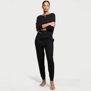 Black Victoria's Secret Henley Jogger set